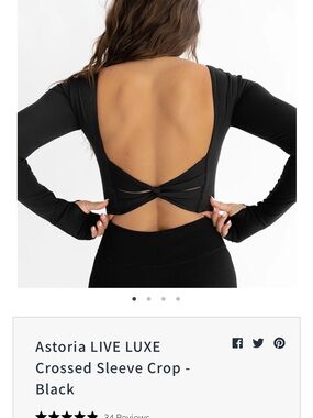 Astoria LIVE LUXE Black Crossed Sleeve Crop Top